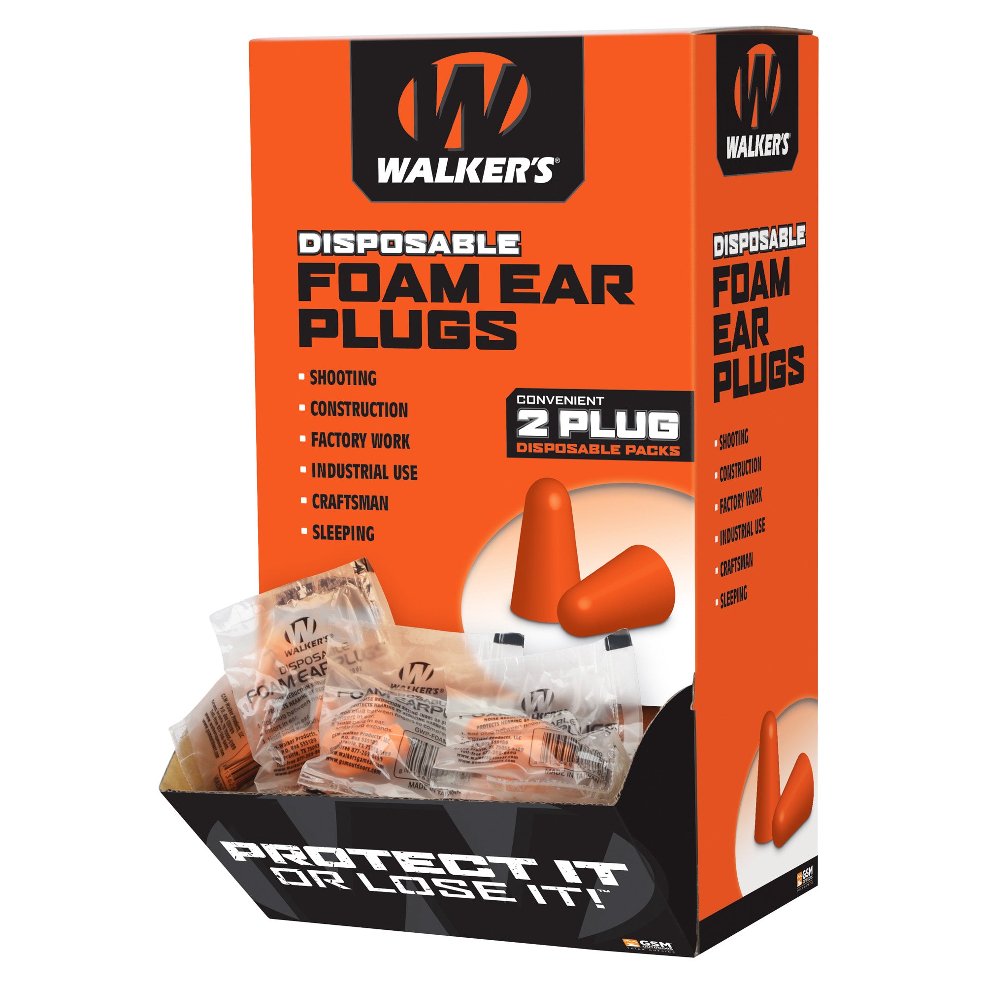 Walker's Foam Ear Plugs 200pk Box