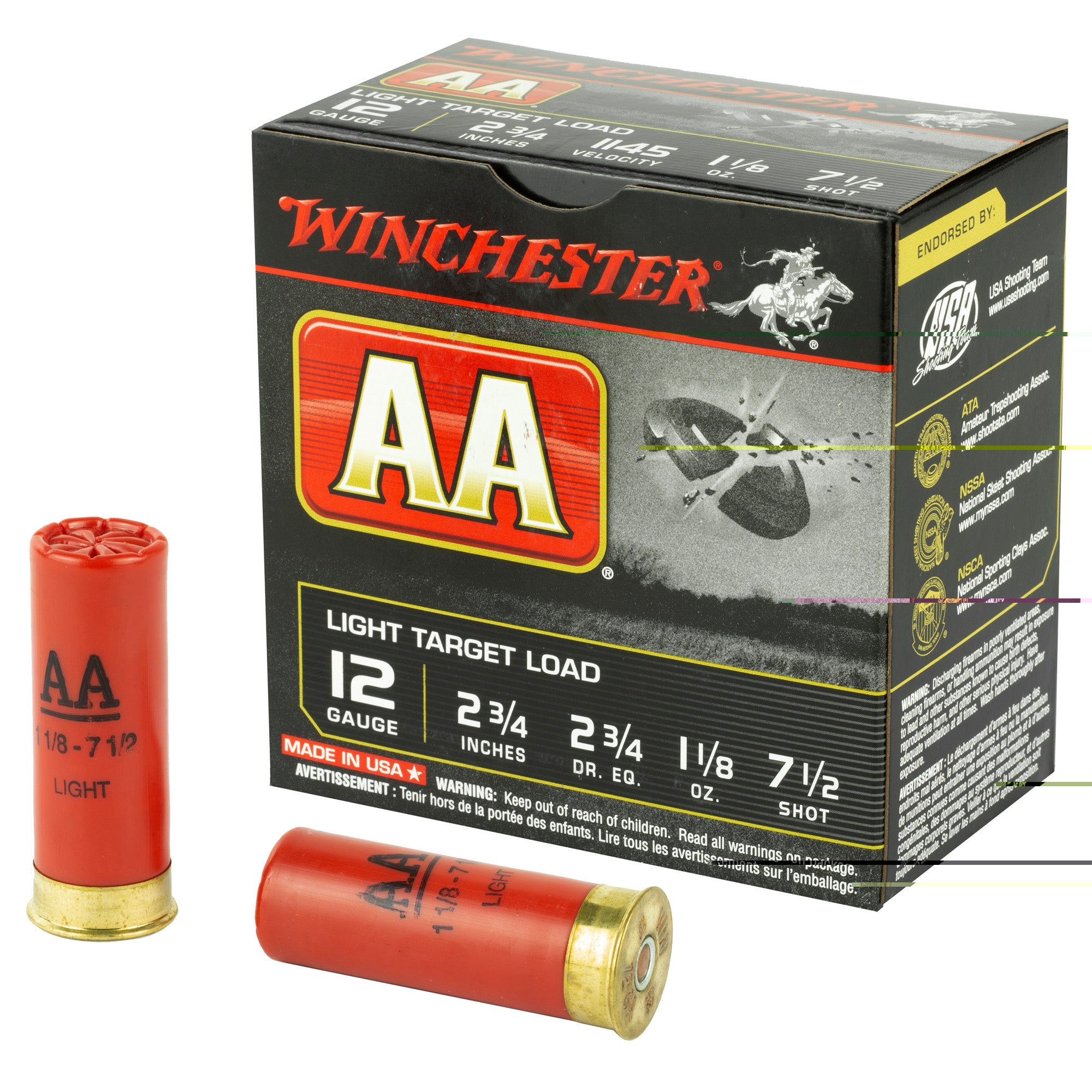 Win Aa Trgt 12ga 2.75" #7.5 25/250