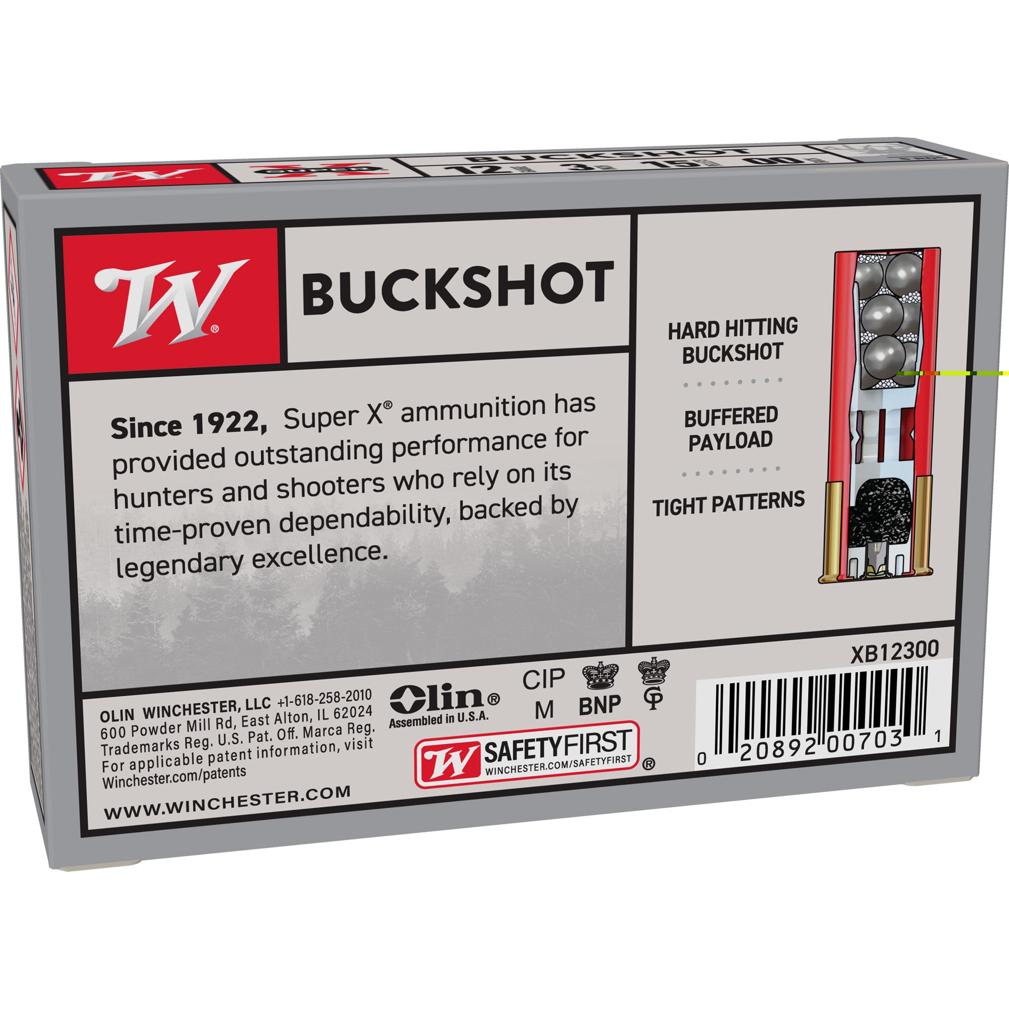 Win Superx 12ga 3" 00bk 15p 5/250