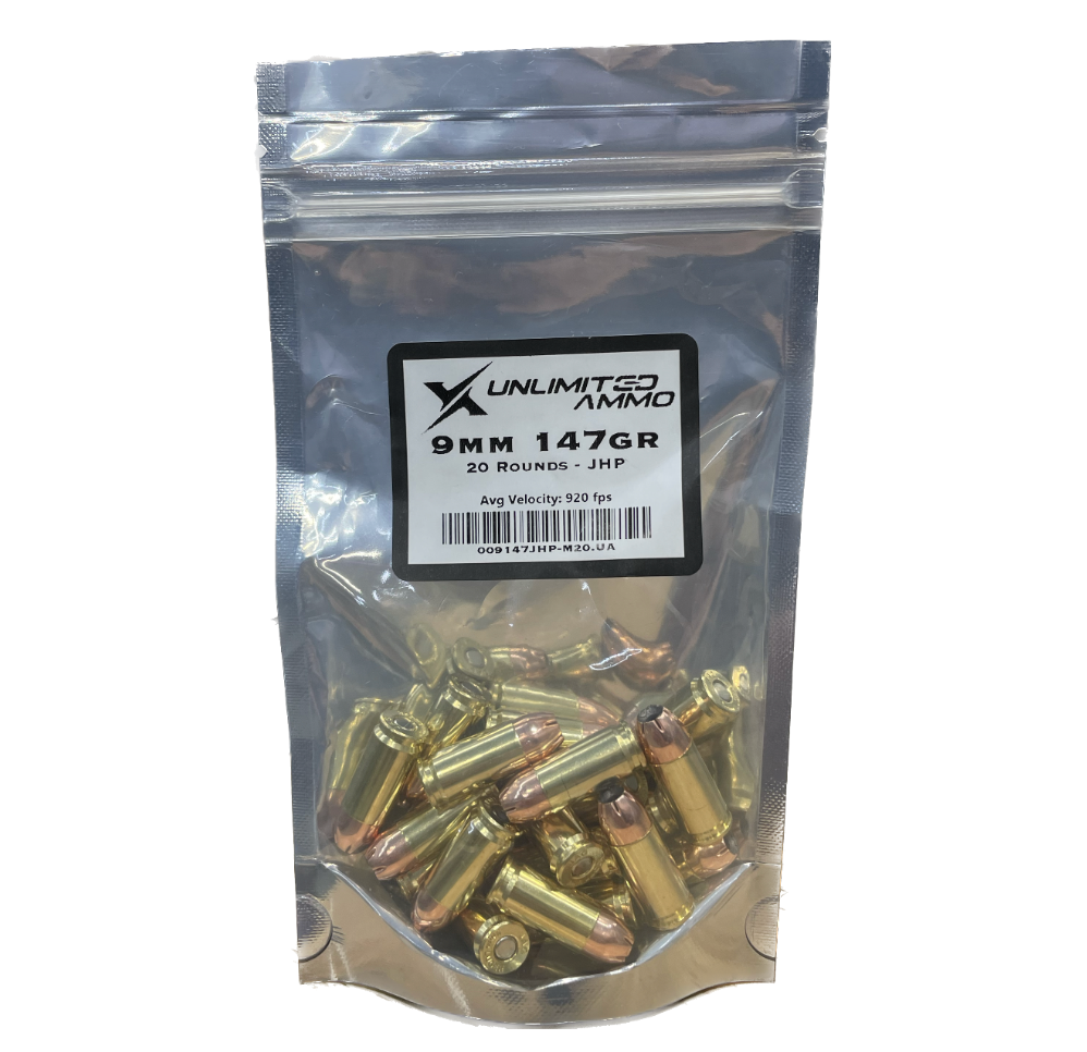 9mm 147gr JHP 20/rd BAG